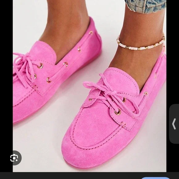 Jeffrey Campbell Pink Suede Day Boat Loafers Shoes Size 9 from Free People - Picture 1 of 1